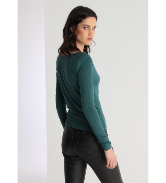 Victorio & Lucchino, V&L T-shirt vert  col drap et paulettes