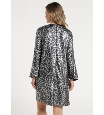 Victorio & Lucchino, V&L Kort silverfrgad klnning med tryck