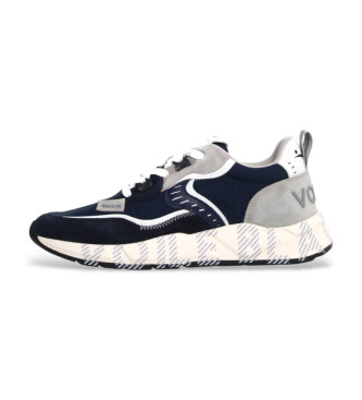 Voile blanche Sneakers i lder Club 01 navy