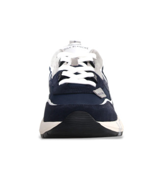 Voile blanche Sneakers i lder Club 01 navy