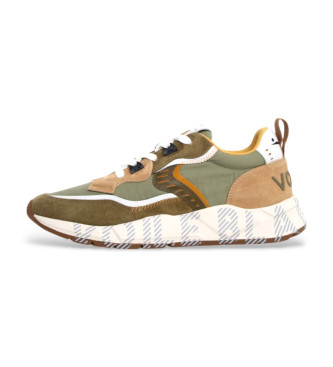 Voile blanche Sneakers Club 01 in pelle verde