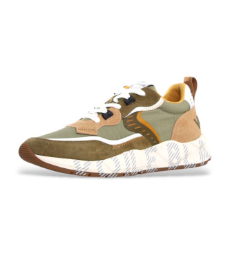 Voile blanche Sneakers Club 01 in pelle verde