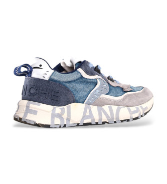 Voile blanche Sneakers Club 01 in pelle blu