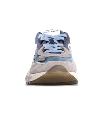 Voile blanche Sneakers Club 01 in pelle blu