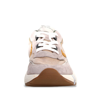 Voile blanche Lder Sneakers Club 01 brun