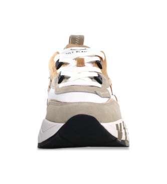 Voile blanche Sneakers Club 105 in pelle marrone