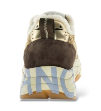 Voile blanche Leder-Sneaker Club105 Fur beige
