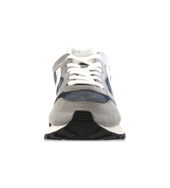 Voile blanche Sneakers in pelle blu navy Paris Race