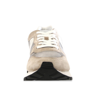 Voile blanche Sneakers in pelle Paris Race grigio, marrone