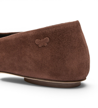 Weekend Max Mara Ballerines en Cuir Wkatodisuede marron