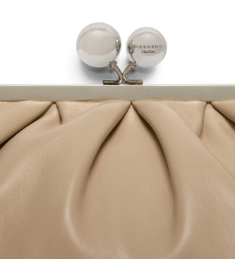 Weekend Max Mara Bolso de Piel Cubico beige