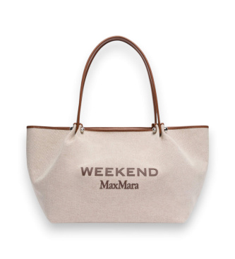 Weekend Max Mara Wkagetto Tasche beige, Leder