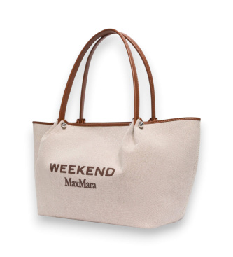 Weekend Max Mara Wkagetto Tasche beige, Leder