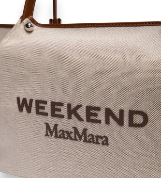 Weekend Max Mara Wkagetto Tasche beige, Leder