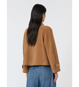 Weekend Max Mara Wkdabito beige læderjakke