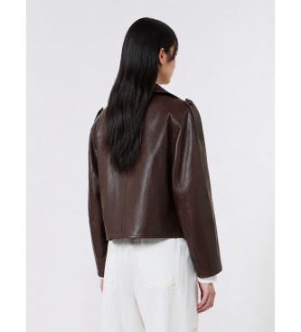 Weekend Max Mara Brown Wkdfelino Leather Jacket