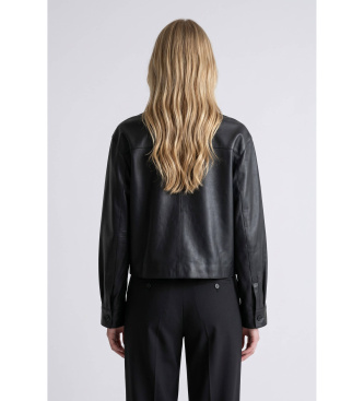 Weekend Max Mara Chaqueta de Cuero Wkdpiovra črna