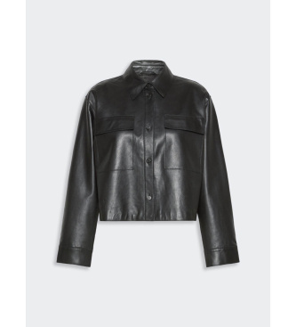 Weekend Max Mara Chaqueta de Cuero Wkdpiovra črna