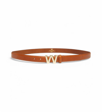 Weekend Max Mara Ceinture en cuir marron de l'Ouest