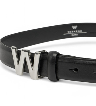 Weekend Max Mara Ceinture West en cuir noir