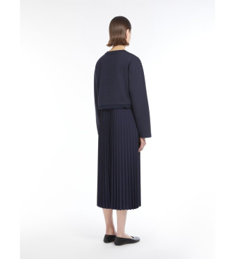 Weekend Max Mara Krepp-Strickkleid Scatola navy