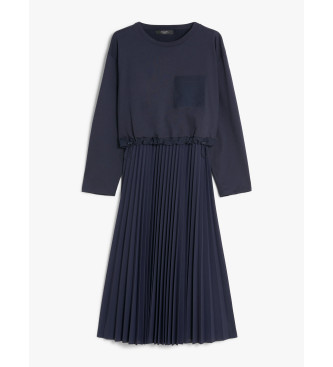 Weekend Max Mara Krepp-Strickkleid Scatola navy