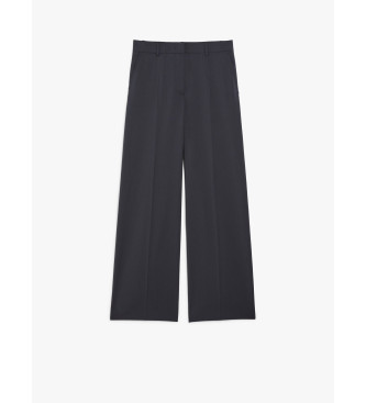 Weekend Max Mara Visivo navy wool palazzo trousers