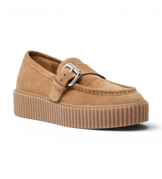 Weekend Max Mara Mocassins en Cuir Wkanavetta marron
