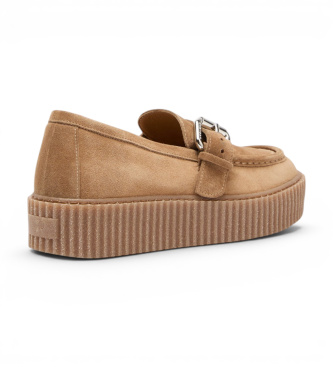 Weekend Max Mara Mocassins en Cuir Wkanavetta marron