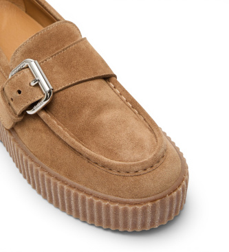 Weekend Max Mara Mocassins en Cuir Wkanavetta marron