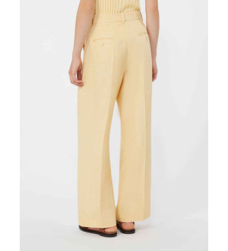 Weekend Max Mara Wkdmalizia yellow linen trousers