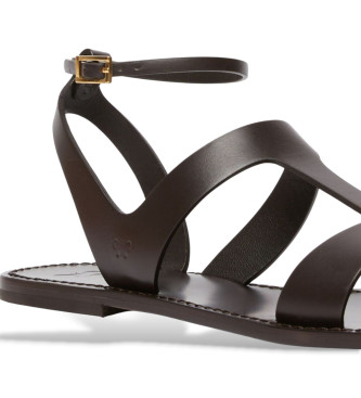 Weekend Max Mara Sandlias de couro Lemma castanhas