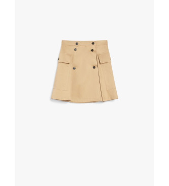 Weekend Max Mara Zebio beige gabardine kort kjol