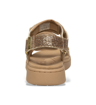 Woden Brune Line glitter-sandaler