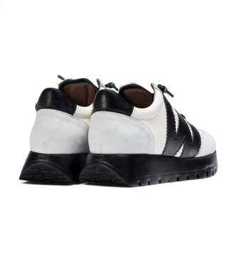 Wonders Baskets Racer en cuir blanc