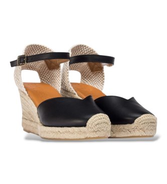 Wonders Espadrilles Met Sleehak Zwart