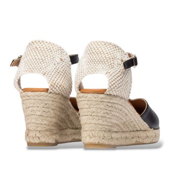 Wonders Espadrilles Met Sleehak Zwart