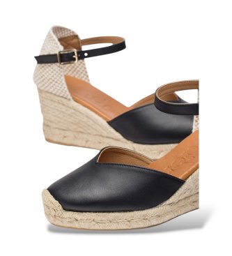 Wonders Espadrilles Met Sleehak Zwart
