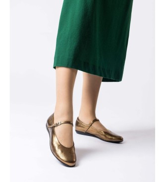 Wonders Bailarinas de Piel Bo 60 dorado