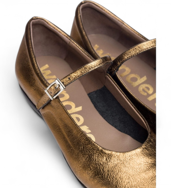 Wonders Bailarinas de Piel Bo 60 dorado