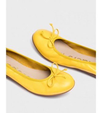 Wonders Yellow Bo leather ballerinas