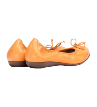 Wonders Bo orange leather ballerinas