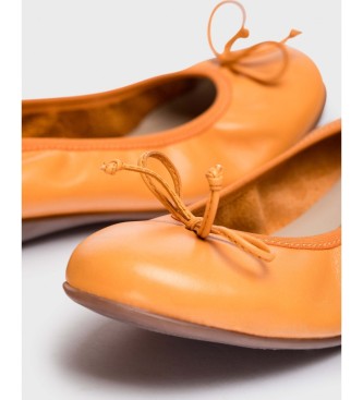 Wonders Bo orange leather ballerinas
