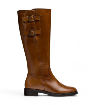 Wonders Bottes en cuir double marron