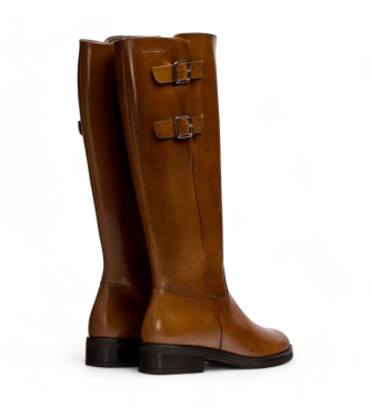 Wonders Botas de couro duplas castanhas