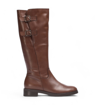 Wonders Botas de couro duplas castanhas