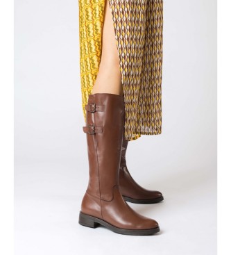 Wonders Bottes en cuir double marron