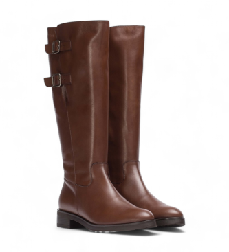 Wonders Botas de couro duplas castanhas