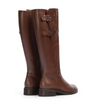 Wonders Botas de couro duplas castanhas