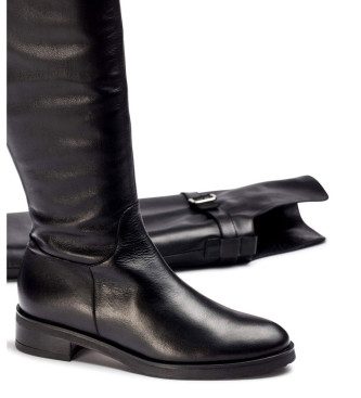 Wonders Bottes hautes en cuir noir